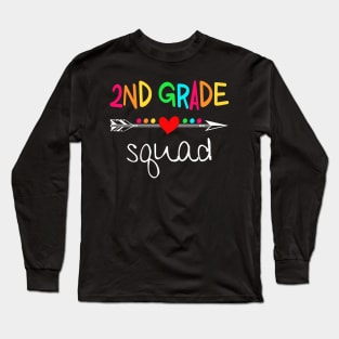 2nd Grade Squad Second Teacher Student Team Back To School Shirt Long Sleeve T-Shirt